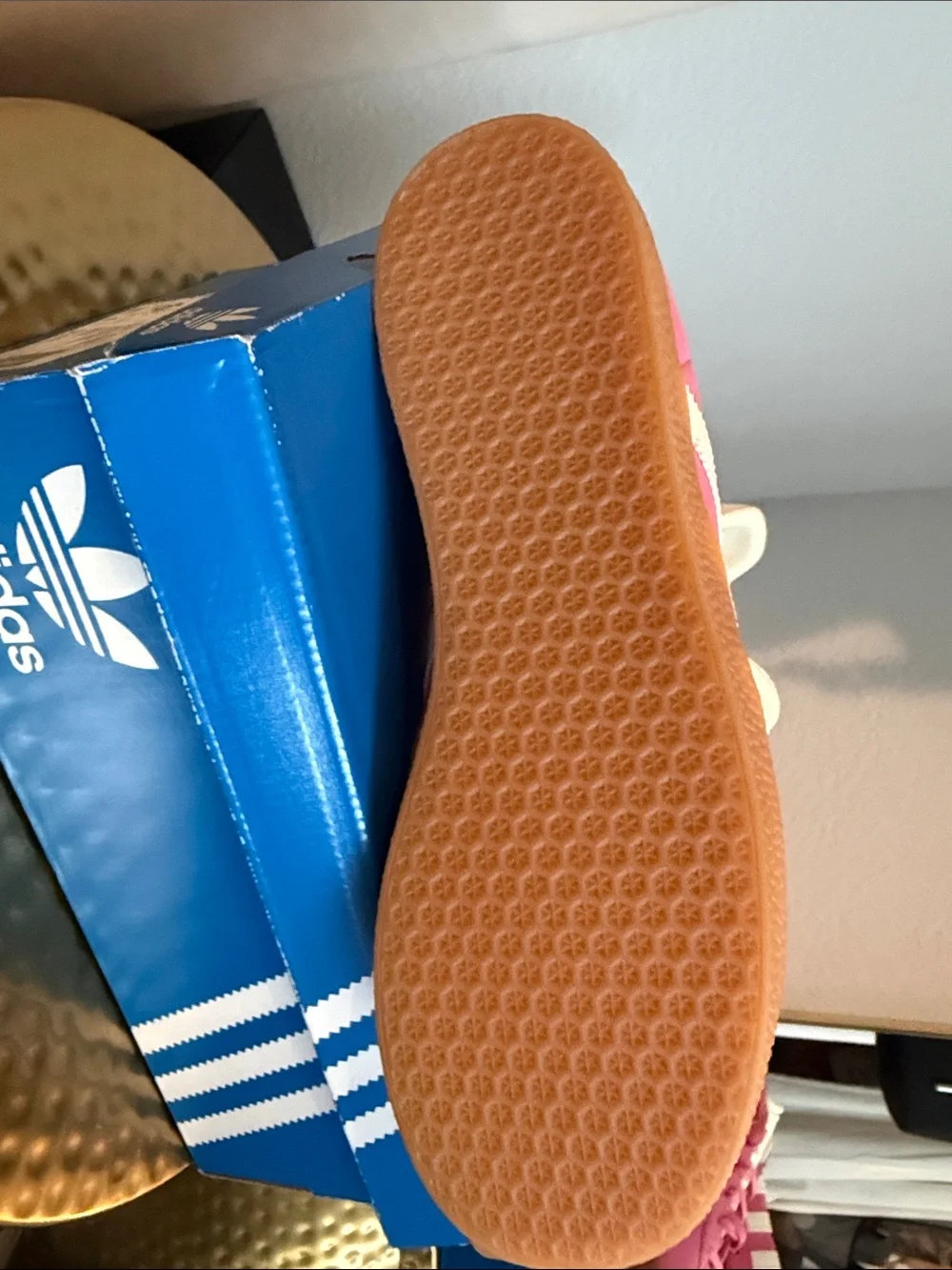 NIB pink gazelle Adidas men’s US 6.5